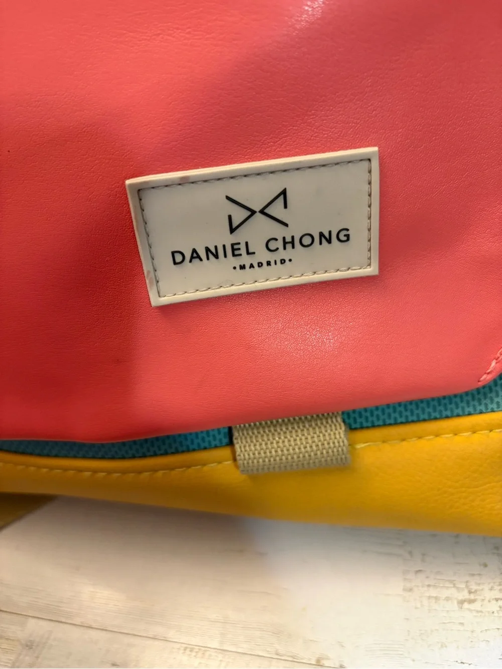 Daniel Chong Madrid Colorblock Laptop Tote Bag in Teal, Coral & Yellow